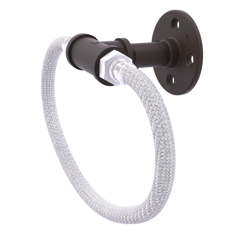 Towel Ring with Stainless Steel Braided Ring, Oil Rubbed Bronze Finish